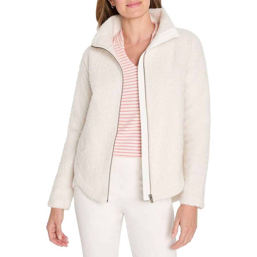 Nic+Zoe Womens Curly Boucle All Year Jacket